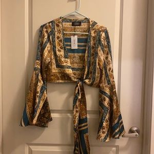 Bell-sleeve Paisley Blouse